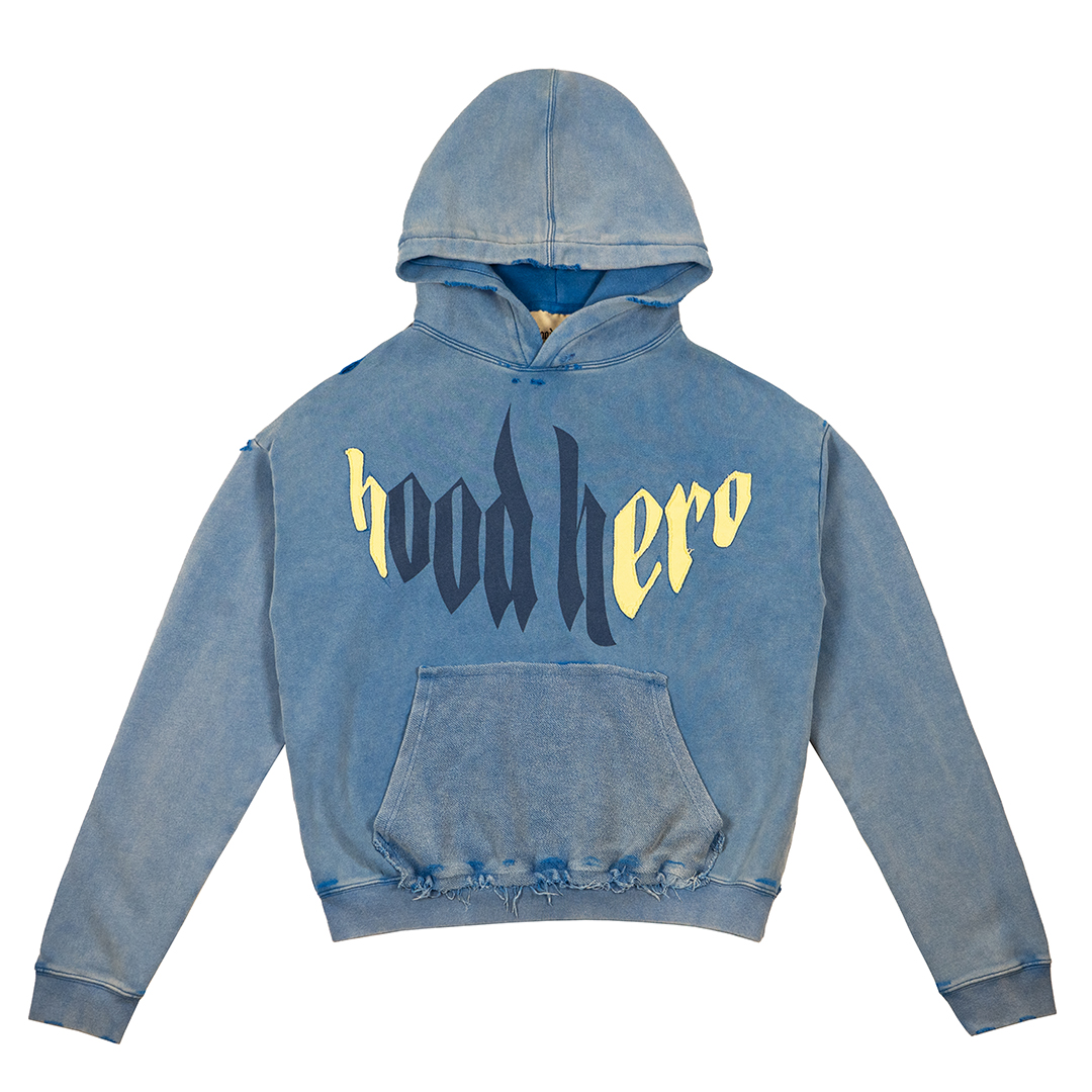 Vintage Hoodie Street Heart - Blue